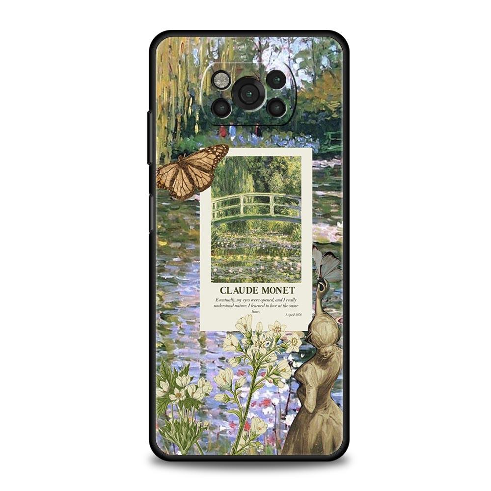 Художественный чехол для телефона Клода Моне Для Xiaomi Poco X6 X5 Pro X4 X3 NFC F5 Pro F4 F3 GT M5 M4 Pro 5G M3 C51 C50 C55 Мягкий чехол
