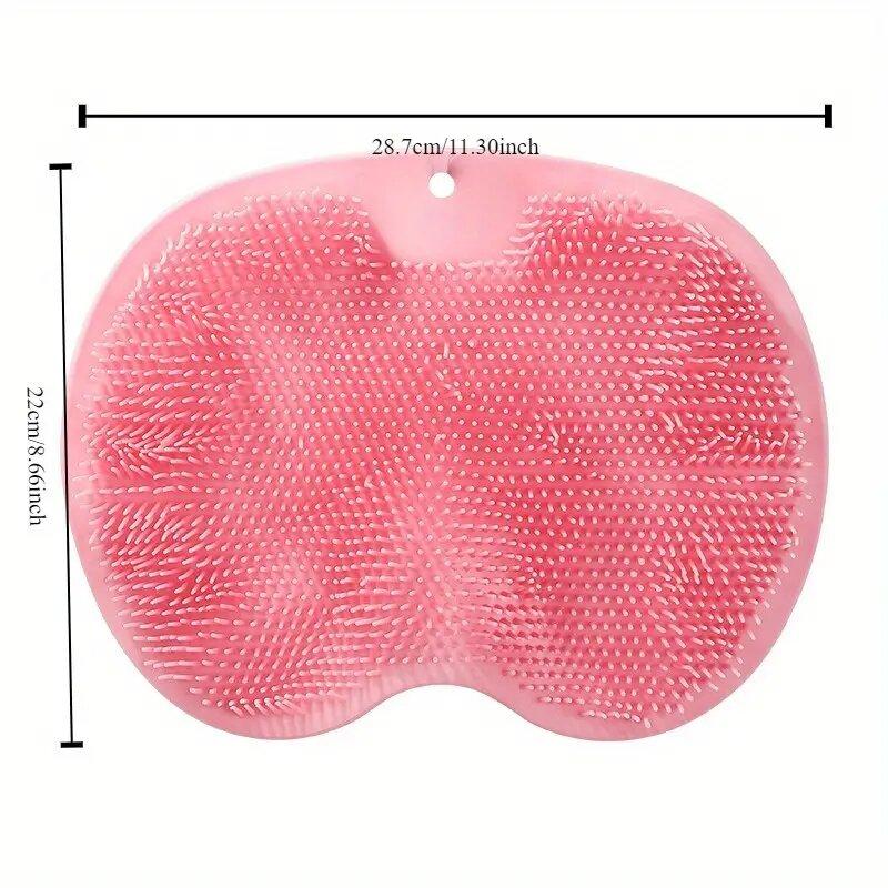 1PC Bathing Tool Bath Massage Foot Scrubber Mat Silicone Non-Slip Back Rubbing Foot Massage Bath Brush Exfoliating with Suction Cup Wash Body