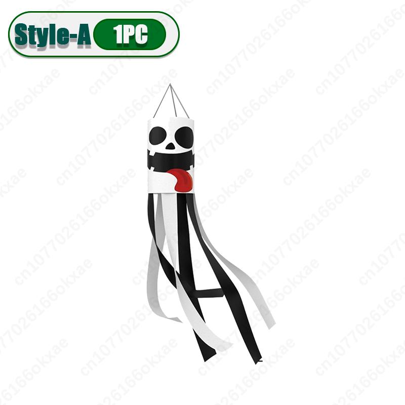 1-20PCS Halloween Ghost Windsock Flag Waterproof Hanging Outdoor Decorations for Yard Patio Garden Party Ghost Festival Supplies