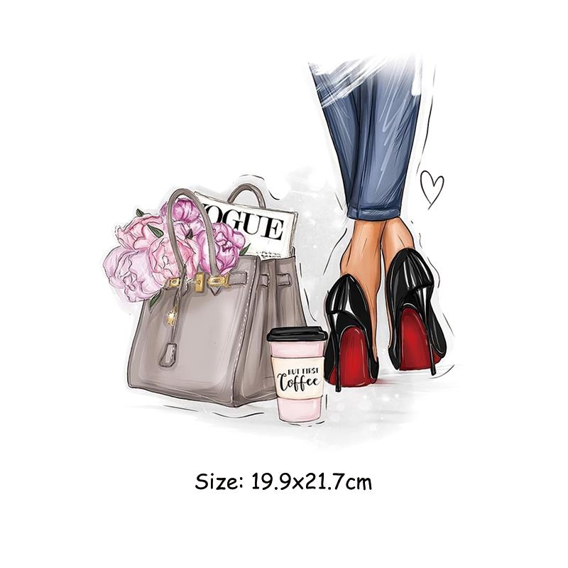 Ретро-обувь с узором, термонашивки, одежда, футболка, платье, новый дизайн, термотрансферная аппликация «сделай сам», горячая слеза