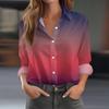 Women's Shirt Blouse Print Button Long Sleeve Casual Basic Shirt Collar Regular Top