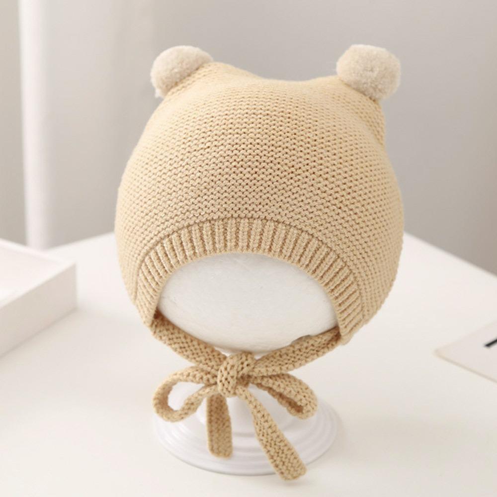 3-24 Months Wool Ball Baby Winter Hats Soft Bonnet Cap Fashion Newborn Ear Protection Cap  Infant