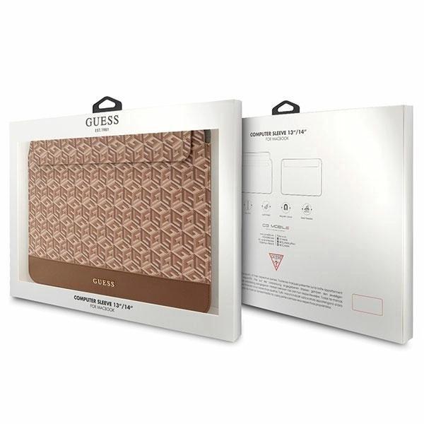 Guess Gucs14Hgcfsew 14 Case - Brown Gcube Stripes