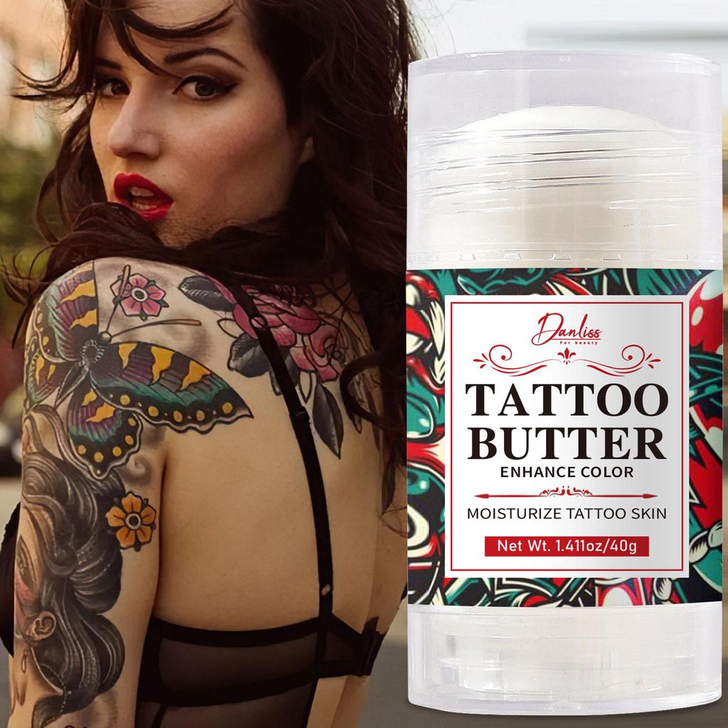 Tattoo Butter-Moisturize Tattoo Skin-Make Tattoo Looks healthier-Enhances Tattoo Color,40g