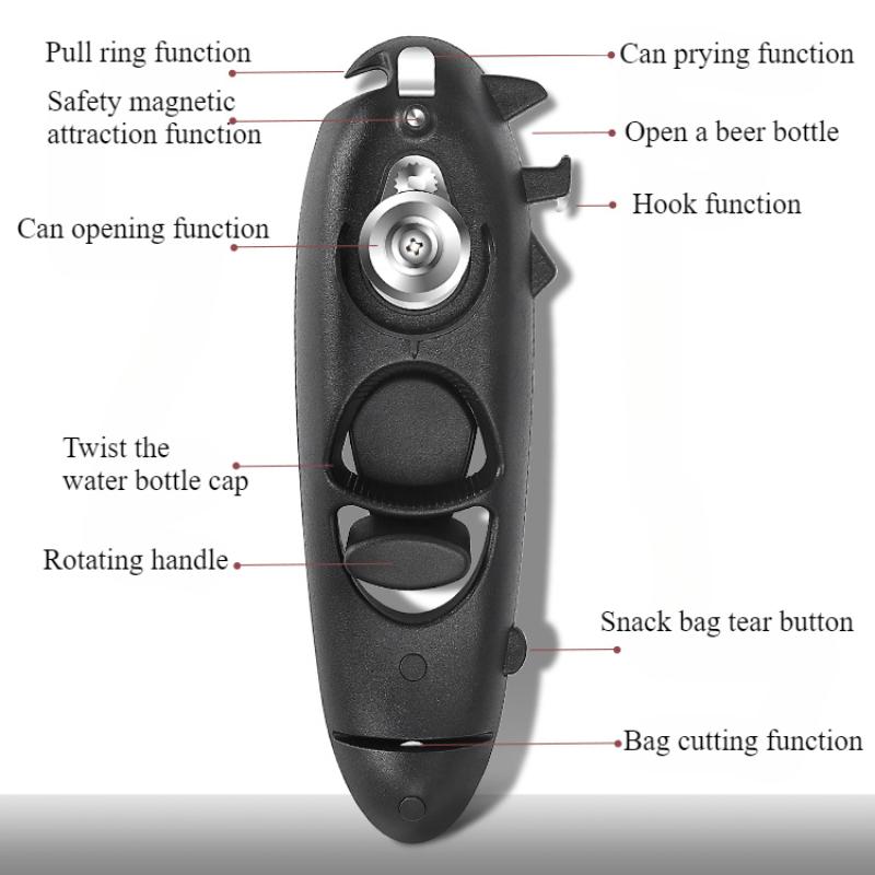 Портативный открывалка для бутылок пива и вина, многофункциональный, 8 в 1, ручные кухонные гаджеты, открывалка для банок колы с вращающейся ручкой, инструменты