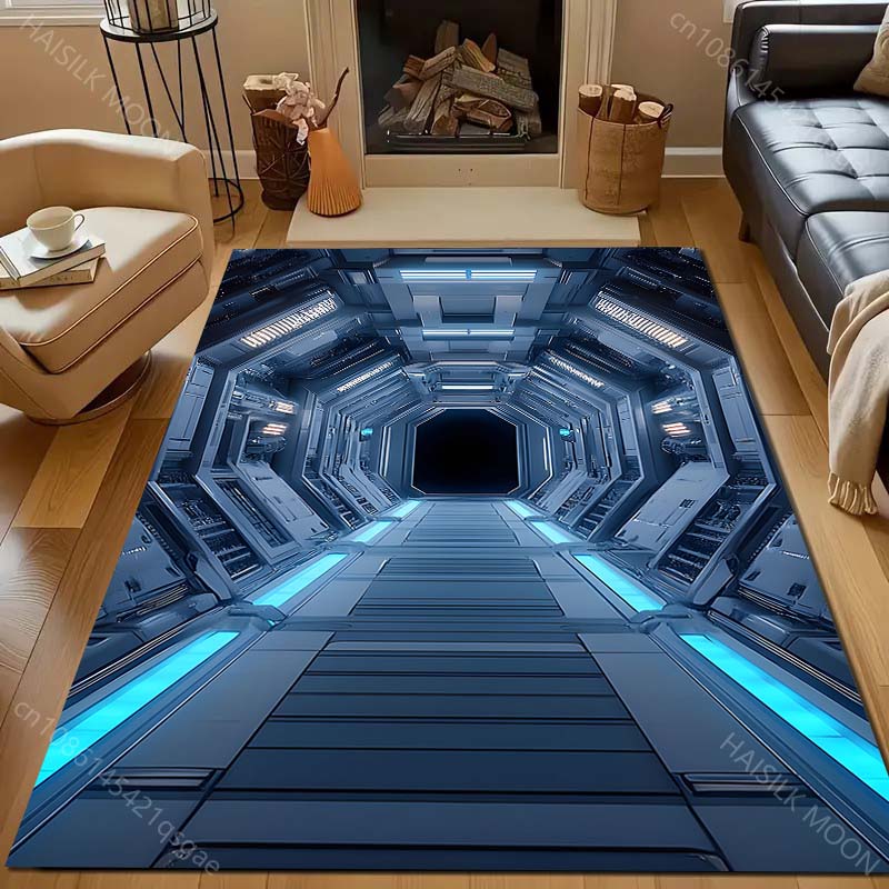 3D ковер с принтом люка космического корабля для спальни, гостиной, прикроватной тумбочки, дивана, напольный коврик, современный декор дома, ковер для зоны, большой размер