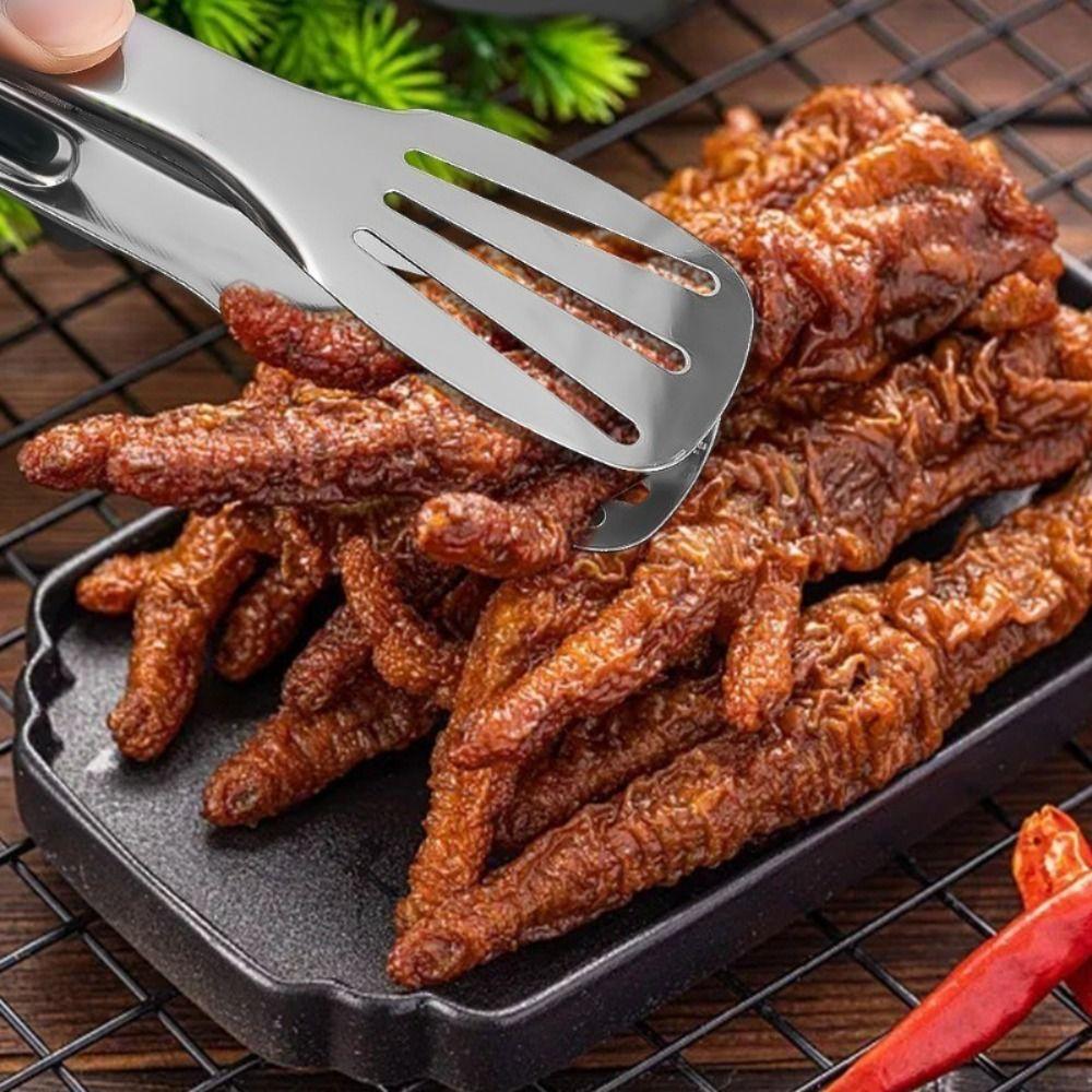 Зажимы для мяса, зажим для еды из нержавеющей стали, 7/9/12 дюймов, щипцы для стейков, креативный зажим для салата и хлеба