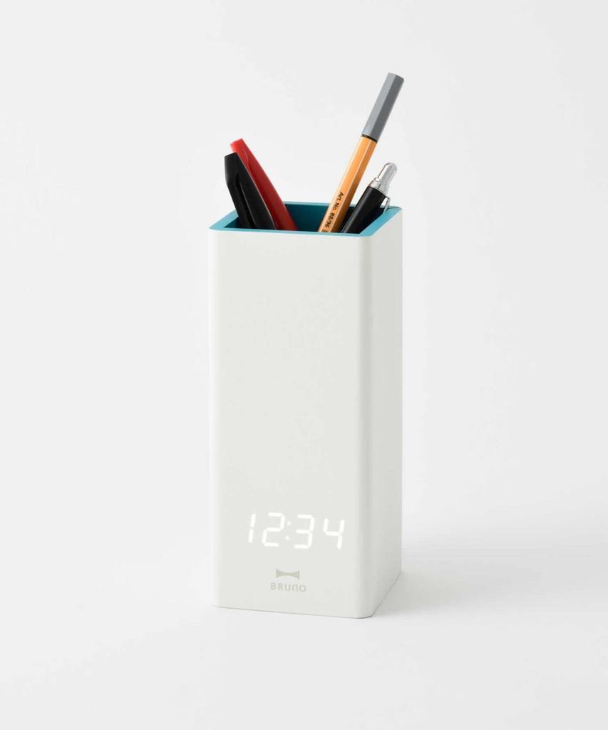 BRUNO Pen Stand No Size Clock, Gray, Available, BCA028-GY×YE