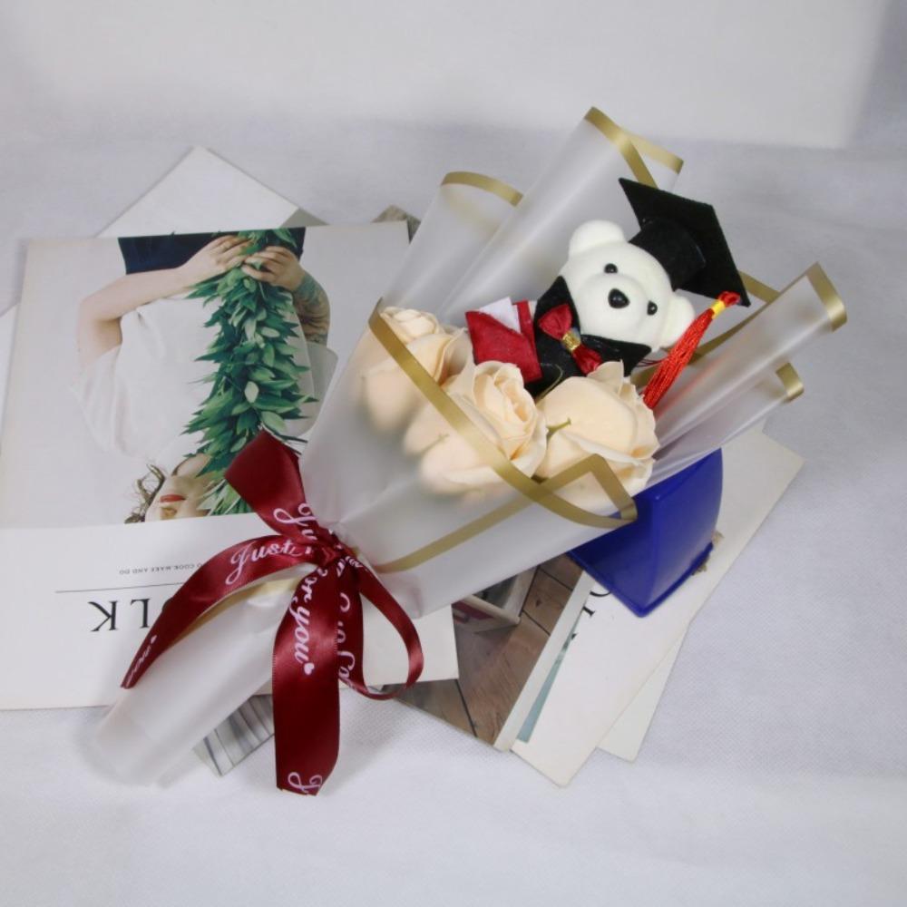 Подсолнух Подсолнух Мыло Цветок Букет Украшение Мультяшный Милый Медведь Церемония Выпуска