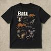 Винтажная футболка Crazy Rats 90-х годов Ретро Футболка со средневековой крысой Проклятый кот Смешная футболка с мемом Ироничная футболка Футболка Y2k Дышащие топы