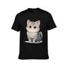 Cute Kawaii British Grey Cat T-Shirt man t shirt cotton high quality t shirt men 100% cotton luxury brand T-Shirt