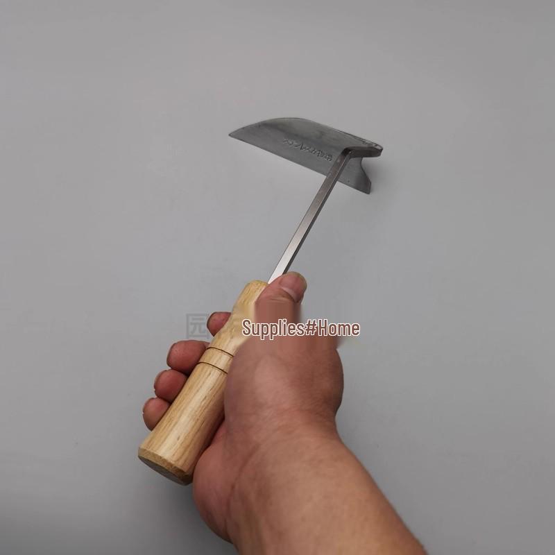 Japanese Stainless Steel Long Neck Bent Handle Weeding Sickle - Ideal for Cutting Leeks, Vegetables, and Gardening Tasks