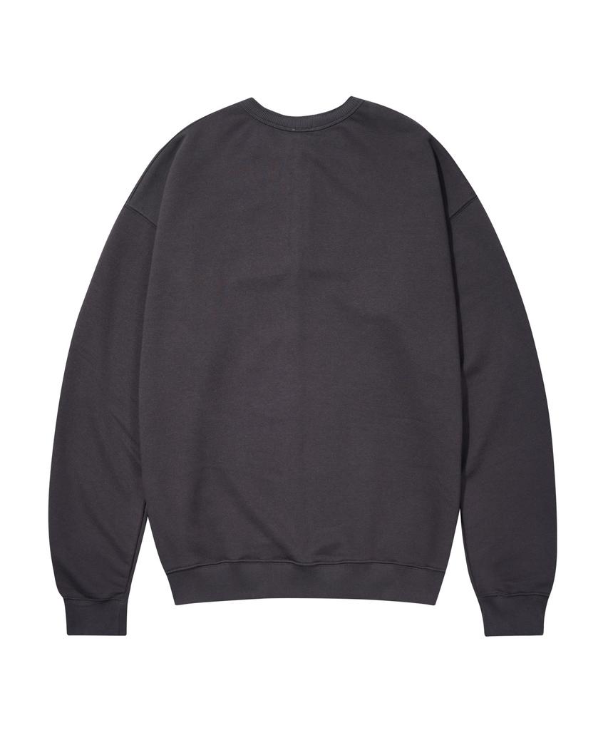 STENDS [M~4Xl] Henley Neck Semi-Oversized Sweatshirt_Charcoal
