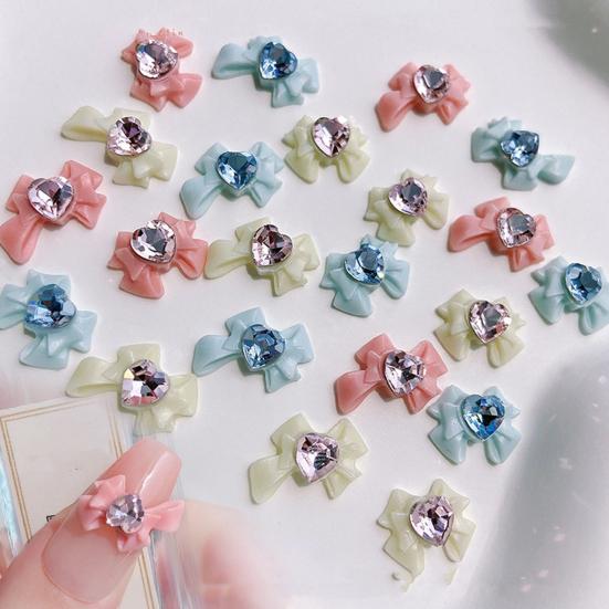 10 шт., подвески для ногтей с бантом, сердце дракона, смола, 3D, экологически чистые аксессуары для дизайна ногтей для красивых и очаровательных ногтей