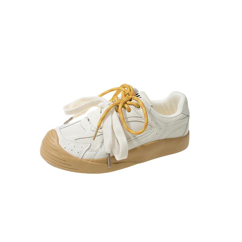 Fashion 2025 Spring Womens Mesh Hollow Sports Shoes Cute Thick Sole Breathable Shoes Leisure Sports Skateboard Tennis Zapatos Mujer