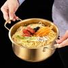 Korean Ramen Noodle Pot Cooking with Handle, Fast Heating, Stainless Steel Portable Multipurpose