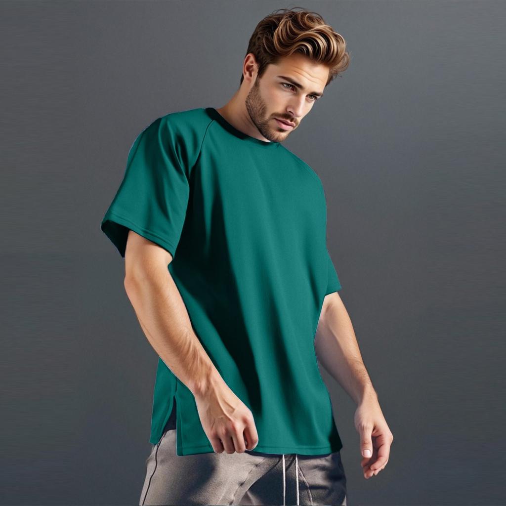 Men's Casual Short-sleeved Sports Fitness Color Men's T-shirt Base Shirt