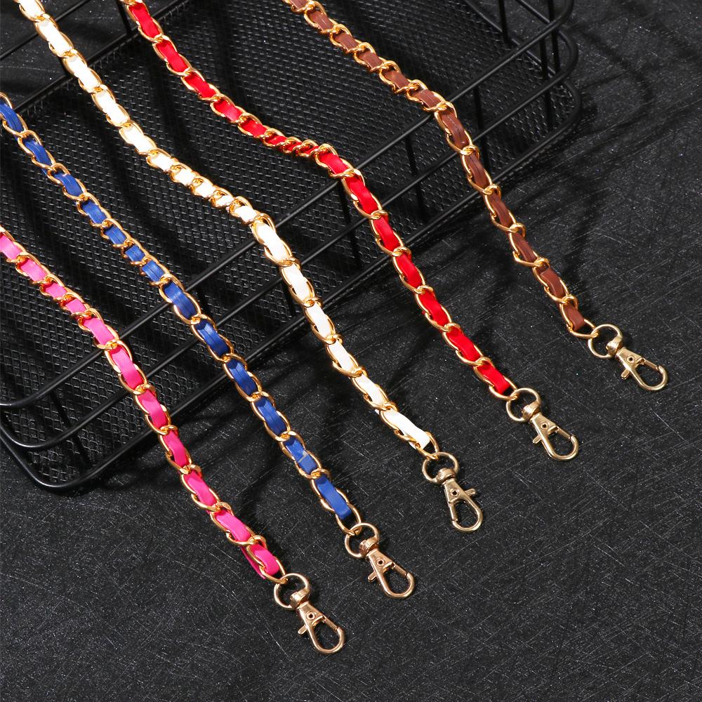 Women PU Leather Metal Decorative Chain Shoulder Bag aiguillette Handbag Chain Backpack strap