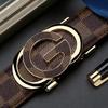 Casual Business Style Pattern First Layer Cowhide Belt Sticker Leather Alloy Automatic Buckle Belt Simple Belt