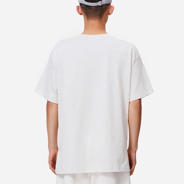 Li-Ning Vital Essential Logo Print Solid Color Crew Neck T-Shirt Unisex Tops Floral-Grey AHSS140-2