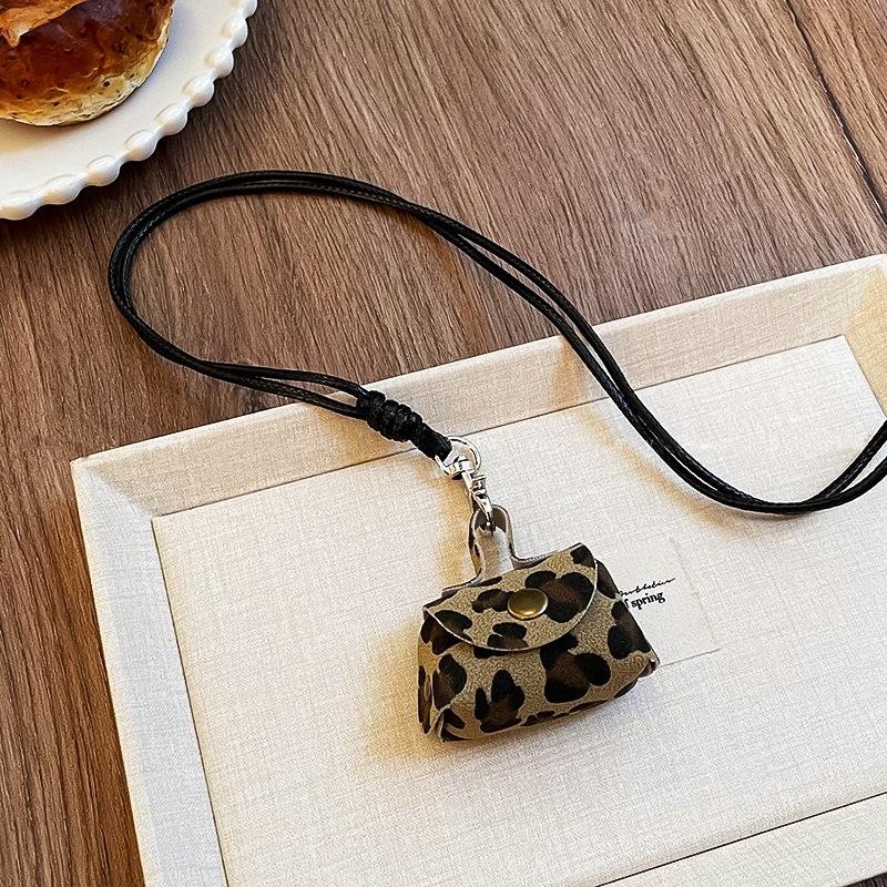 Треугольный чехол для очков из леопардовой кожи с ожерельем и винтажной цепочкой для свитера Maillard
