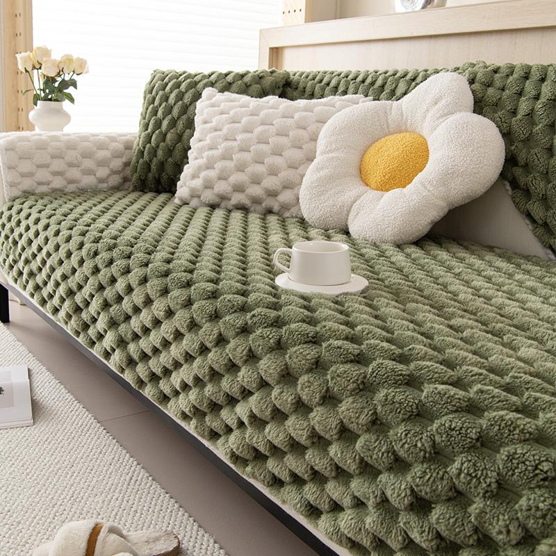 Утолщенная плюшевая подушка для дивана, зимний теплый коврик для дивана, полотенце, противоскользящие универсальные чехлы для диванов, домашние животные, детское мягкое одеяло для дивана для гостиной