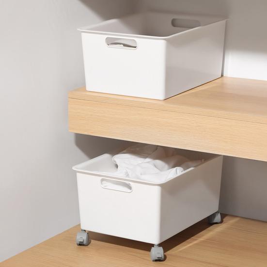 Large Capacity Storage Box with Roller Laundry Basket Wheeled Storage Bin for Clothes Fitness Equipment Snack Toy Office Organizer Box