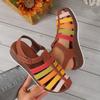 Women's Shoes 2024 Baotou Hollow Women's Sandals Summer New Retro Roman Shoes Fashion Mixed Colors Wedges Sandals Women Zapatos