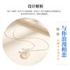 Clover Necklace Women Light Luxury Clavicle Chain New Chinese Style Chalcedony Pendant