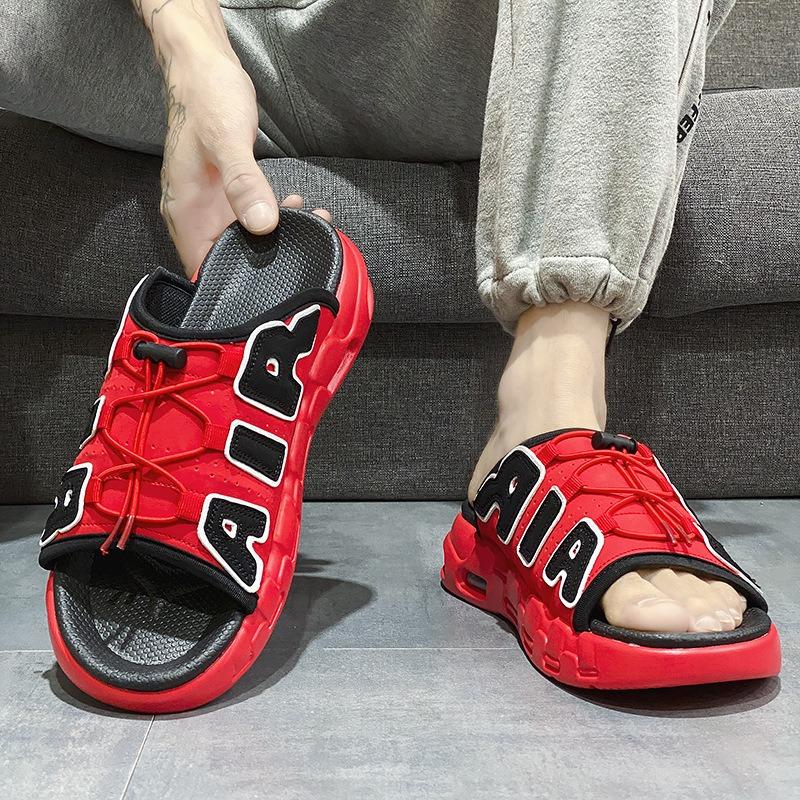 Модные роскошные мужские тапочки Модные повседневные спортивные тапочки Тапочки на толстой подошве с воздушной подушкой для мужчин Летние пляжные сандалии Дизайнерские шлепанцы
