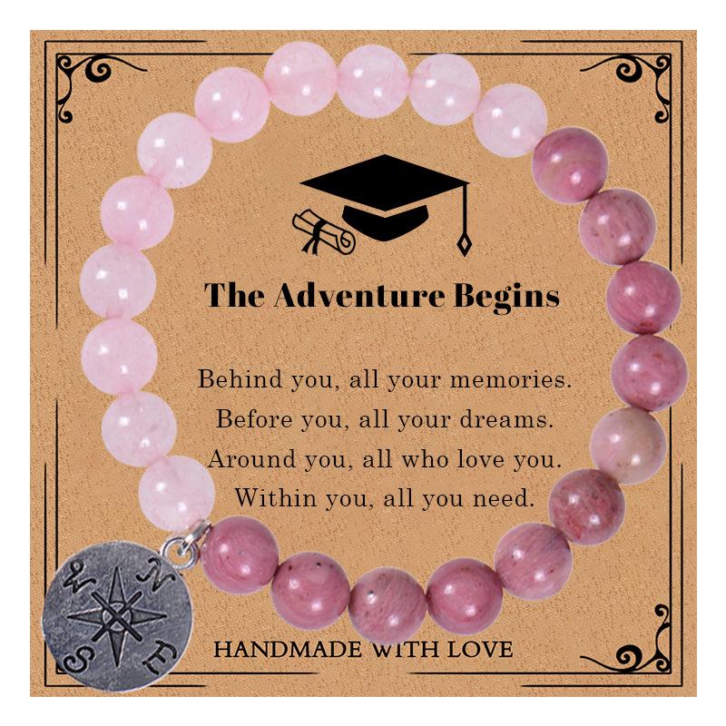 JYL TS Bracelet Graduation Compass Beaded Guides Direction & Bright Future