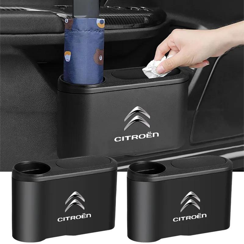1Pcs Portable Hanging Mini Car Trash Can Wastebasket Trash Can with Lid For Citroen C1 C2 C3 C5 C6 C8 C4L DS3 DS4 Grand Picasso anw123