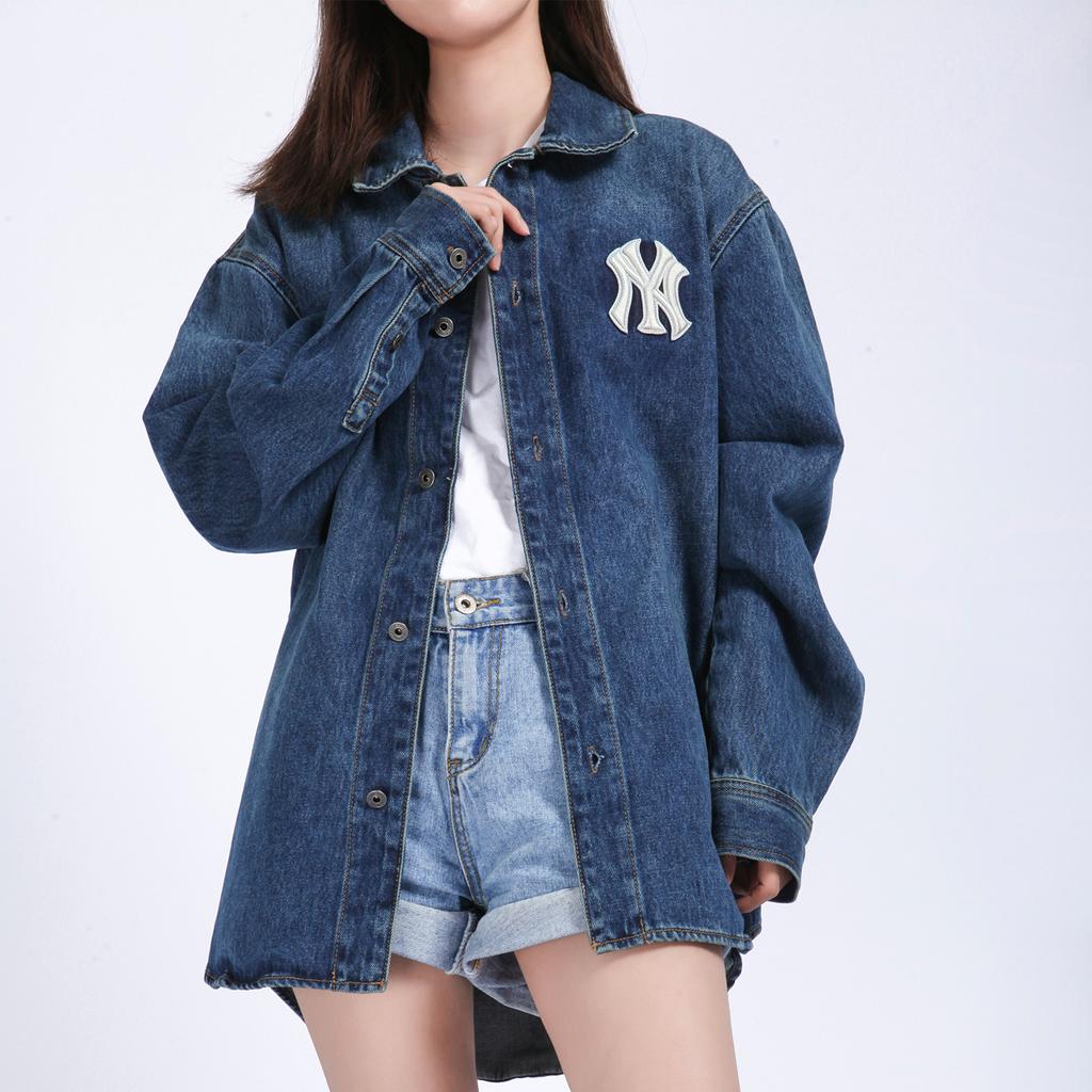 New MLB Old Flower Shirts Unisex Blue 3AWSN1014-50BLS