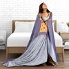 Cute Cartoon Horse blanket with Red Scarf, Purple Background Decor. blanket, suitable for use in the bedroom, living room, on the sofa