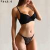 Women Bra Push Up Thick Sexy Underwear Set Lace Brassiere A B C Cup