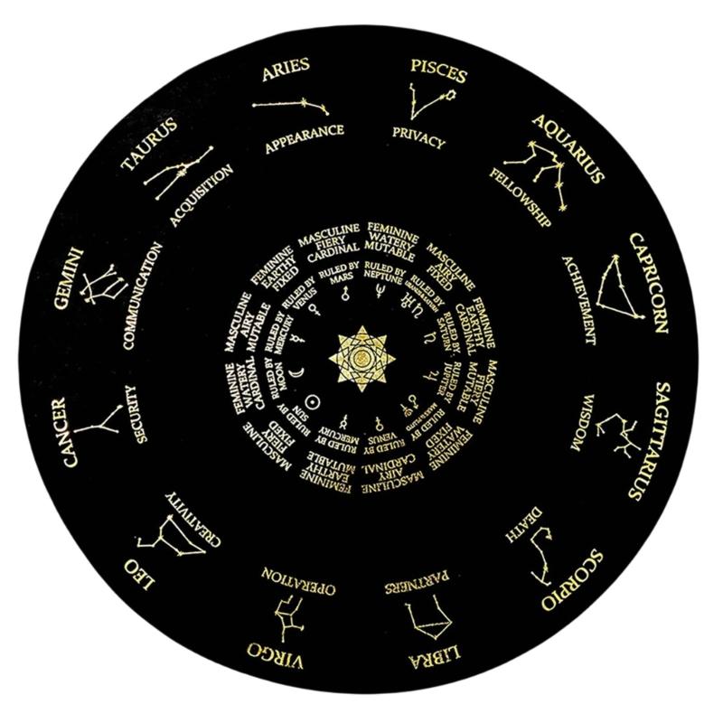 Metaphysical Message Board Mat Witchcraft Fortune Telling Altar Board Divinations Pendulum Board Round Dowsing Board