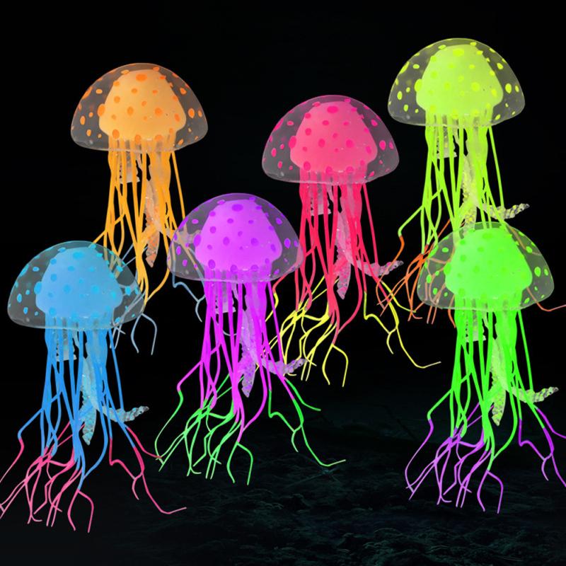 Новый! Силиконовые светящиеся медузы флуоресцентные искусственные медузы украшения для аквариума ландшафтный дизайн