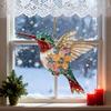 Yousheng 2D Acrylic Hummingbird Hanging Decoration Indoor Outdoor Garden Yard Window Wall Hanging Flat Flower Colorful Bird Ornament
