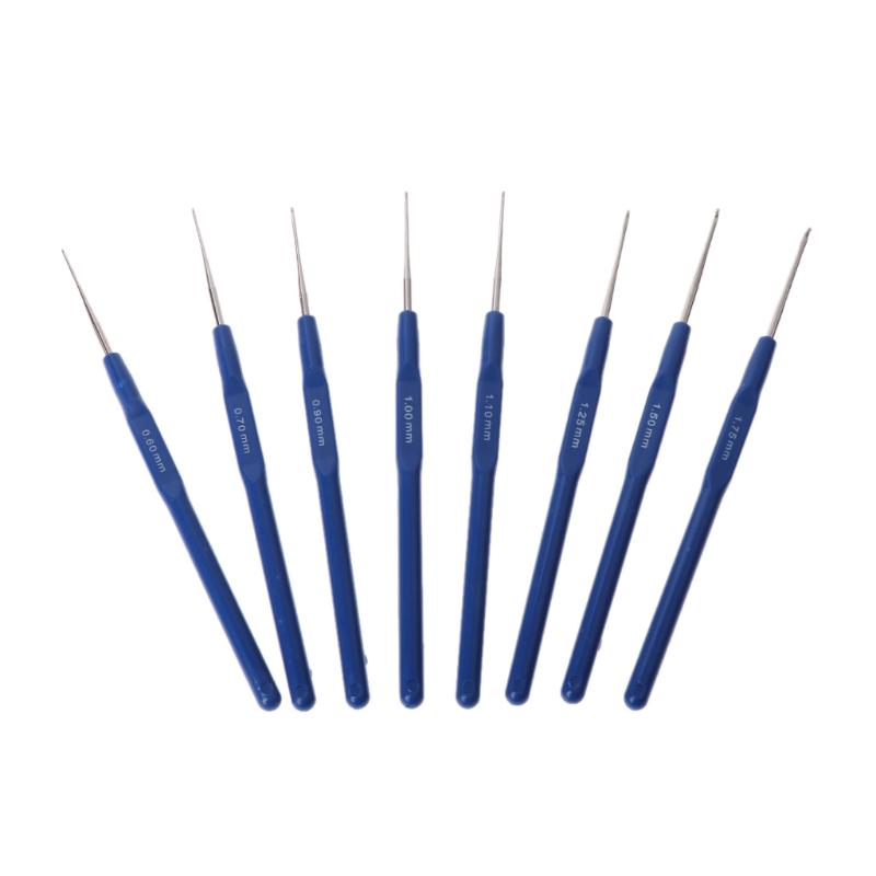 Эргономичный металлический набор спиц для вязания и крючков для вязания - 8 штук (от 0,6 мм до 1,75 мм)