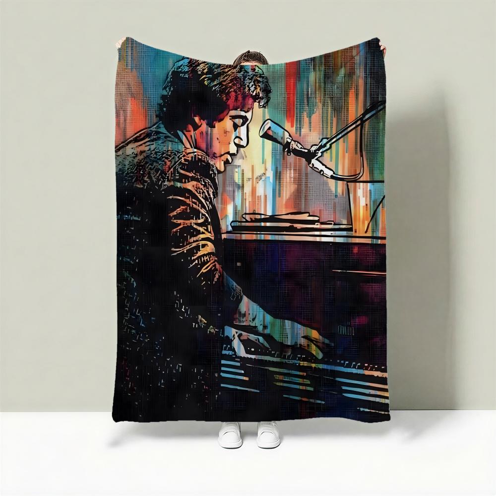 Singer B-Billy Joel Throw Lightweight 240g Flannel Blanket Soft Skin-friendly for Summer Cooling