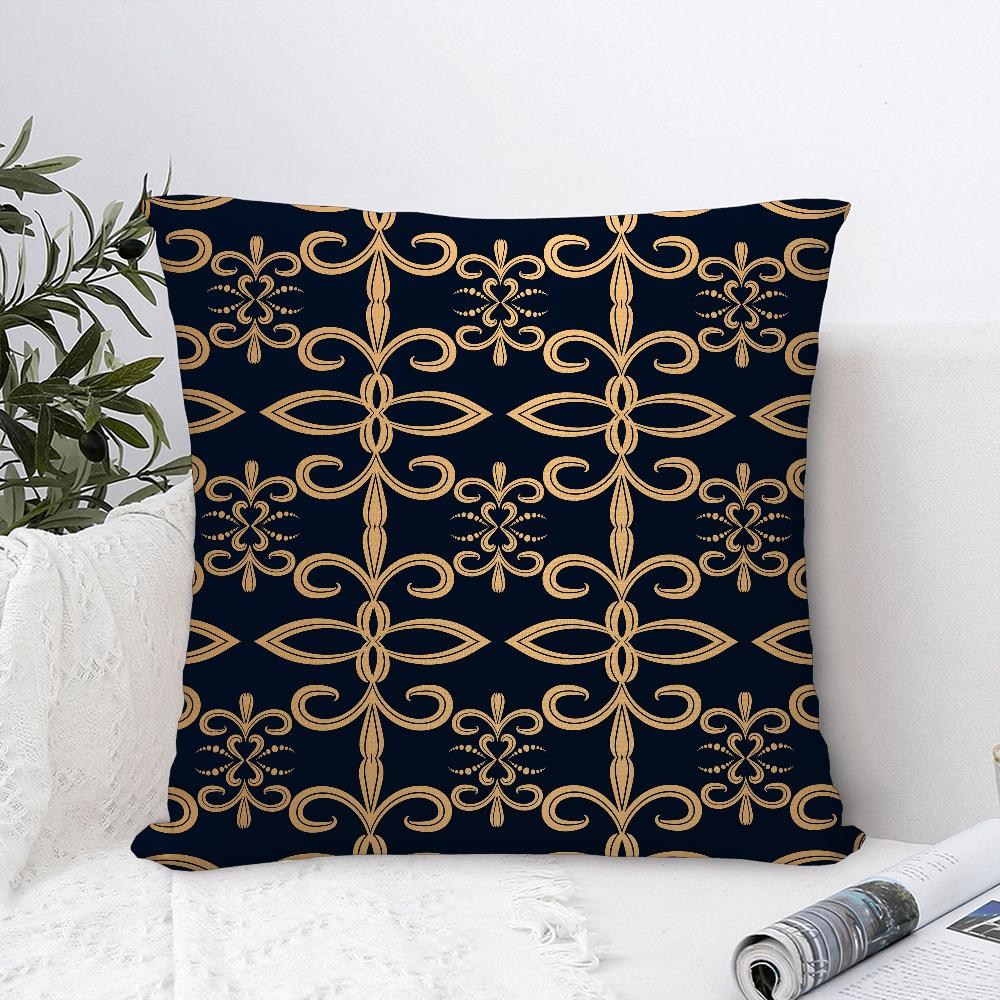 European Style Geometric Vine Pillow Case Plush Fabric Soft Pillowcase Double Sided Print Sofa Cushion Cover Throw Pillow Cover