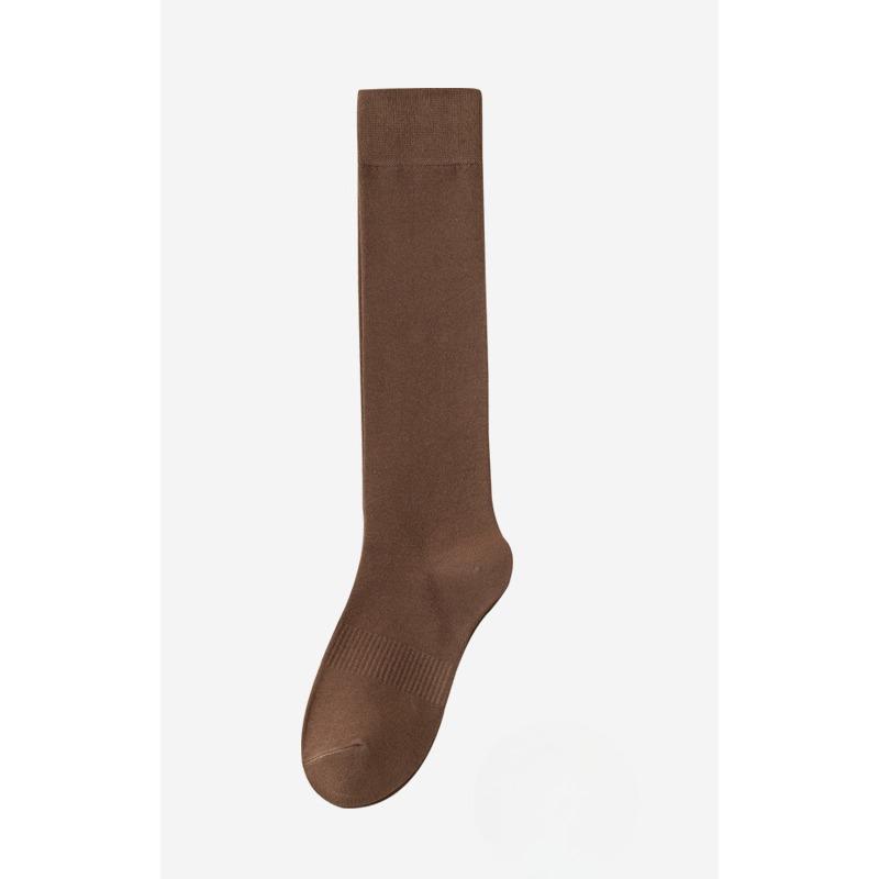 Весенне-летние простые и универсальные гольфы до икры, однотонные хлопковые носки, утягивающие и формирующие компрессионные носки, носки средней длины