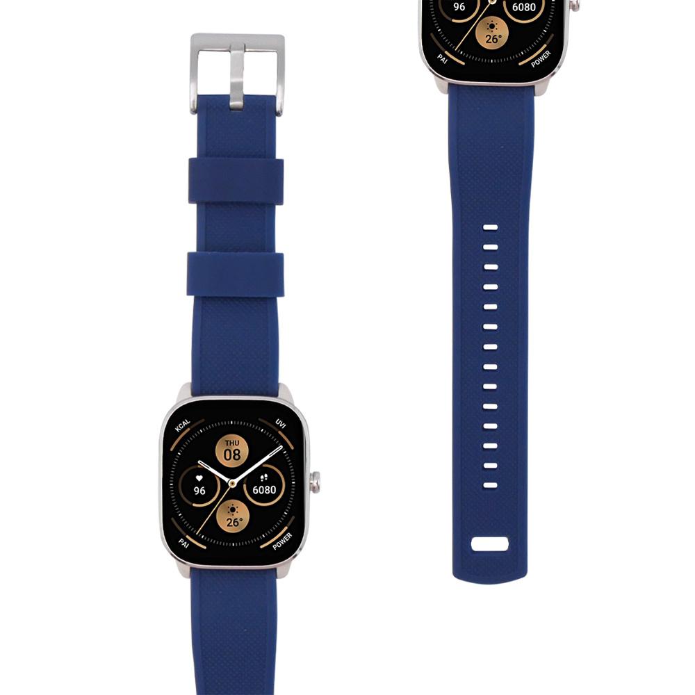 ERBORD Universal Silicone Strap 20mm, Dual Color, Blue / Silver Buckle