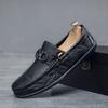 Туфли Doudou мужские 2025 новые модные мужские туфли на один шаг ленивые туфли мужские повседневные кожаные туфли чехол помощь мастерство