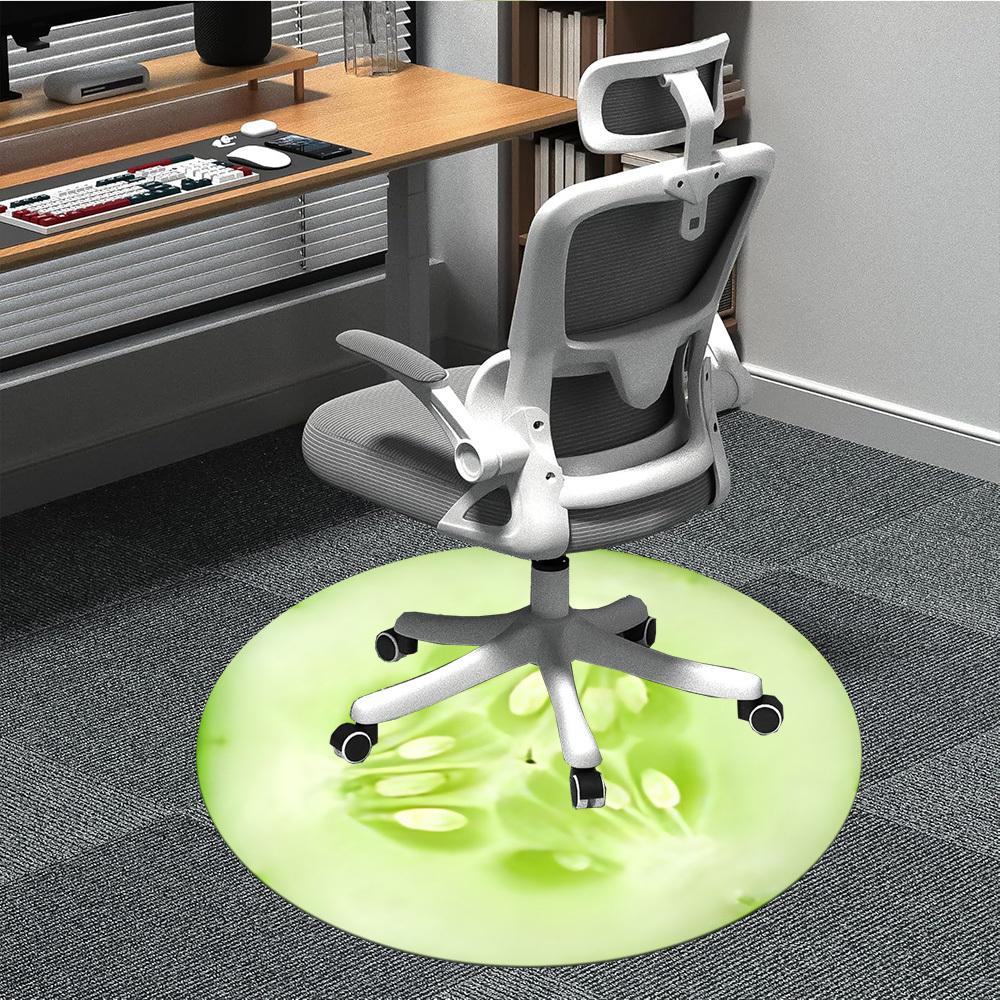 1pc Cucumber Slice Office Round Area Rug, Indoor Mat Suitable For Office, Under Office Chairs Bedroom Living Room Home Decor, Room Deco