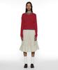 PARTIMENTO WOMEN Pwc Lace Trim Tiered Midi Skirt_Beige