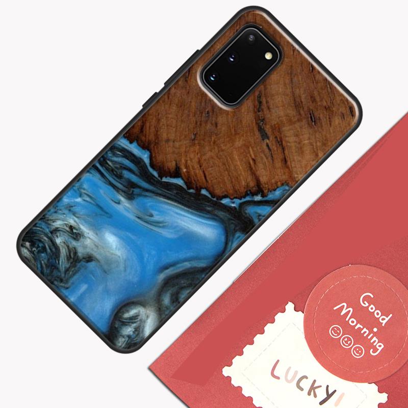 Гибридный чехол для телефона из дерева и смолы для Samsung Galaxy S23 Ultra S20 S21 S22 S24 S25 Plus S9 S10 S25 FE Защитная оболочка