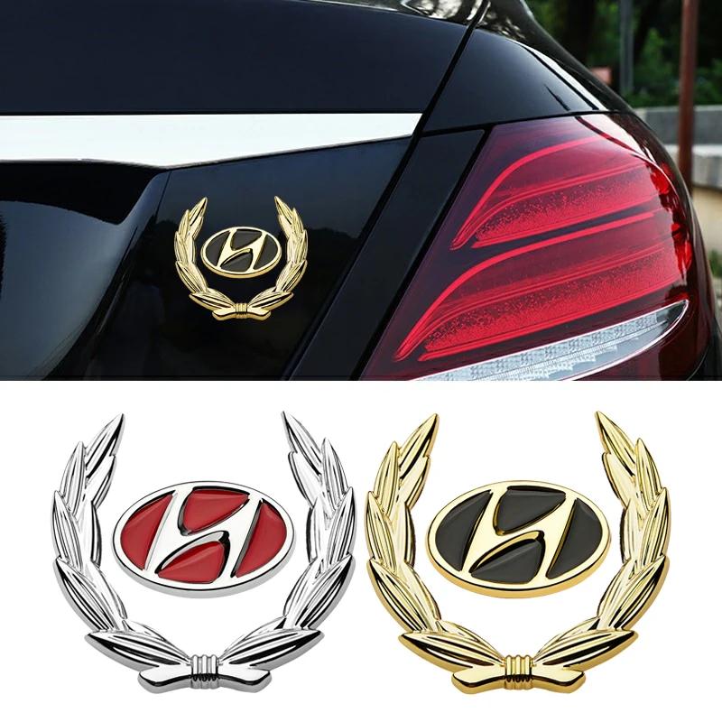 3D Metal Car Trunk Window Emblem Badge Sticker Decal for Hyundai I30 Tucson Solaris IX35 Sonata Encino Verna Auto Accessories AG3