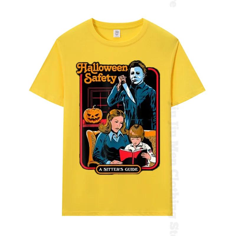 Halloween Safety Family Guide Summer T-Shirt Woman Casual Fashion Tops Tees Harajuku Graphic Tshirts Unisex Oversized TShirt