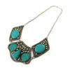[N8155] - Silver Turquoise 'Navajos' Designer Necklace